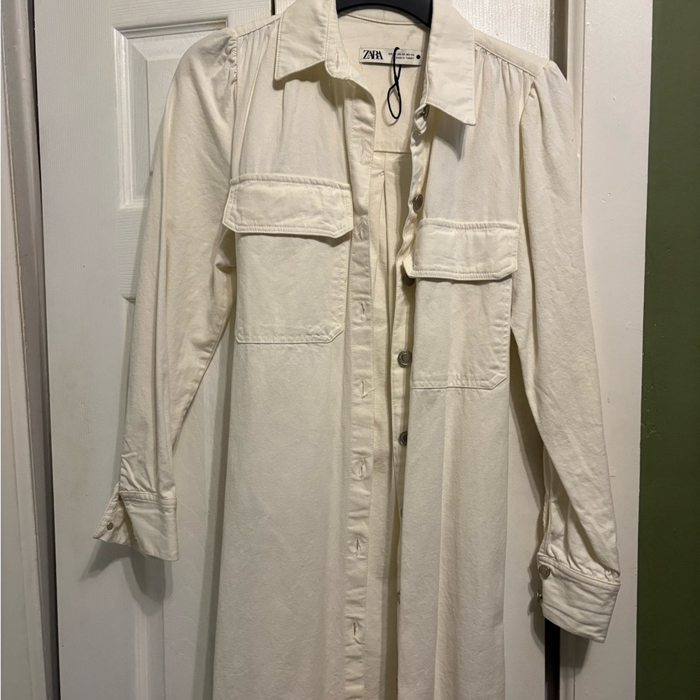 Zara Off-White Trench Coat for Women